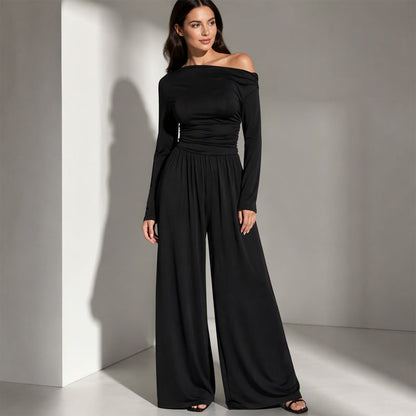 ⏰🔥 ¡OFERTA 50% OFF! 👗✨ Mono de Pierna Ancha con Hombros al Descubierto para Mujer – Elegante, Favorecedor y Cómodo para Cualquier Ocasión