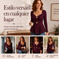 🏆¡Más vendido!🏆👚Top de mujer con cuello en V, estilo peplum y detalles de flores