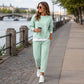 ⏰OFERTA HOY⏰Conjunto de sudadera y pantalones de dos piezas falsas para mujer
