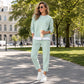 ⏰OFERTA HOY⏰Conjunto de sudadera y pantalones de dos piezas falsas para mujer