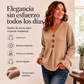 Jersey de punto de cuello en V para mujer
