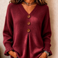 Jersey de punto de cuello en V para mujer