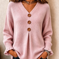 Jersey de punto de cuello en V para mujer