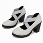 🏷️MITAD DE PRECIO🏷️ Zapatos Mary Jane para mujer con puntera redonda, tira cruzada, tacón grueso, plataforma y tacones altos con recortes