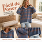 ⏰🔥 ¡OFERTA 50% OFF! 👚✨Jersey de punto con capucha de cuadros retro para mujer