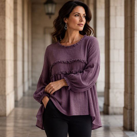Top de mujer de corte holgado con flecos