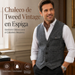Chaleco informal de cuello en V para hombre, estilo vintage