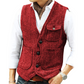 Chaleco informal de cuello en V para hombre, estilo vintage