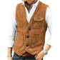 Chaleco informal de cuello en V para hombre, estilo vintage