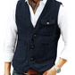 Chaleco informal de cuello en V para hombre, estilo vintage