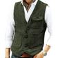 Chaleco informal de cuello en V para hombre, estilo vintage