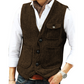 Chaleco informal de cuello en V para hombre, estilo vintage