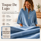 Top de terciopelo con cuello de media cremallera y manga 3/4 para mujer