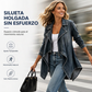 Chaqueta tipo trench de mezclilla abierta para mujer