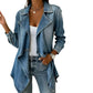 Chaqueta tipo trench de mezclilla abierta para mujer
