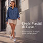 Sudadera con capucha de mezclilla casual de botones para mujer