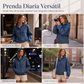 Sudadera con capucha de mezclilla casual de botones para mujer