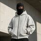Sudadera con cremallera y doble capucha para hombre