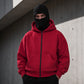 Sudadera con cremallera y doble capucha para hombre