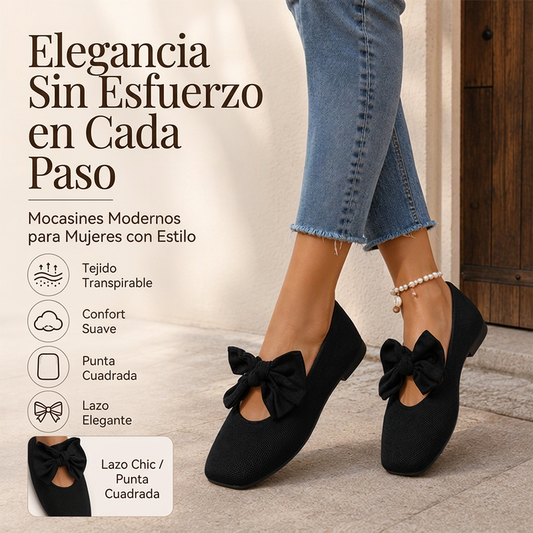 👠🔥 ¡50% OFF POR TIEMPO LIMITADO! Zapatos Planos de Mujer con Puntera Cuadrada y Lazo de Punto – Cómodos, Elegantes y Fáciles de Combinar ✨
