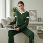 Conjunto de dos piezas para mujer: blusa y pantalones de estilo casual y corte holgado