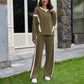 Conjunto de dos piezas para mujer: blusa y pantalones de estilo casual y corte holgado