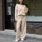 Conjunto de dos piezas para mujer: blusa y pantalones de estilo casual y corte holgado