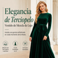 Vestido largo de terciopelo elegante de manga larga para mujer