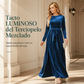 Vestido largo de terciopelo elegante de manga larga para mujer