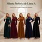 Vestido largo de terciopelo elegante de manga larga para mujer