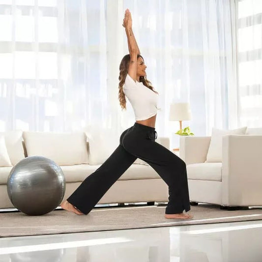 🔥 Pantalones de chándal de yoga sueltos casuales de pierna ancha para mujer