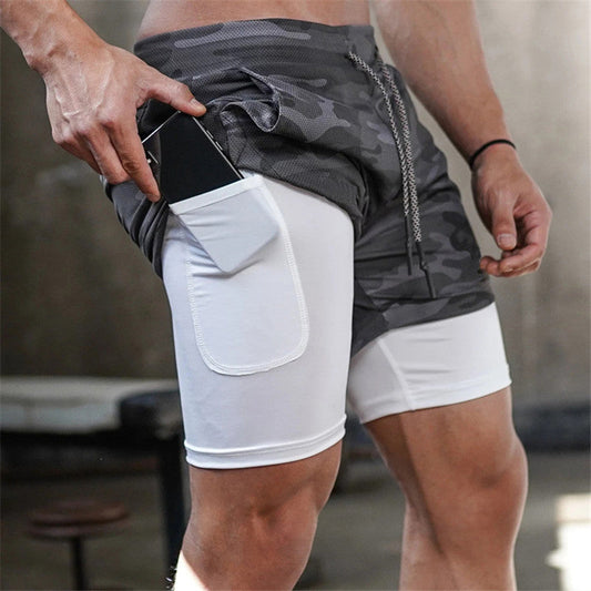 🔥Pantalones cortos deportivos de doble capa con múltiples bolsillos para hombres profesionales