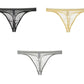 Tanga de bikini fina de malla de seda sexy para hombre