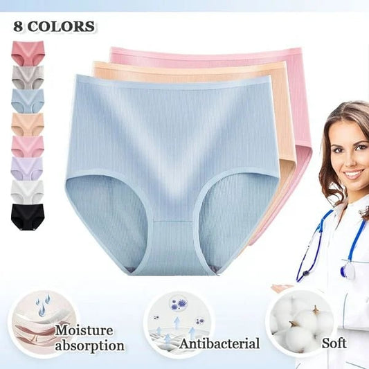 Ropa interior femenina higroscópica antibacteriana de cintura alta