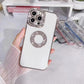Rhinestone lujo moda caso transparente para iPhone