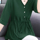 Women’s loose V neck mid-length shirt