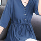 Women’s loose V neck mid-length shirt