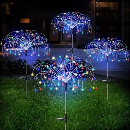 Lámpara Solar Impermeable para Fuegos Artificiales de Jardín