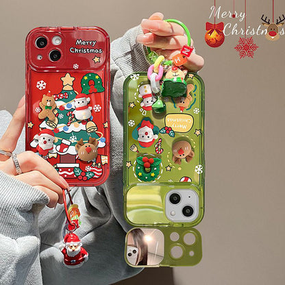 🔥Gran oferta🎄Funda protectora con espejo y colgante de árbol de Navidad para iPhone✨54% de descuento✨