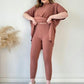 ✨Nuevo superventas✨Conjunto de dos piezas de punto elástico para mujer(Top + pantalones)