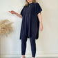 ✨Nuevo superventas✨Conjunto de dos piezas de punto elástico para mujer(Top + pantalones)