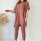 ✨Nuevo superventas✨Conjunto de dos piezas de punto elástico para mujer(Top + pantalones)